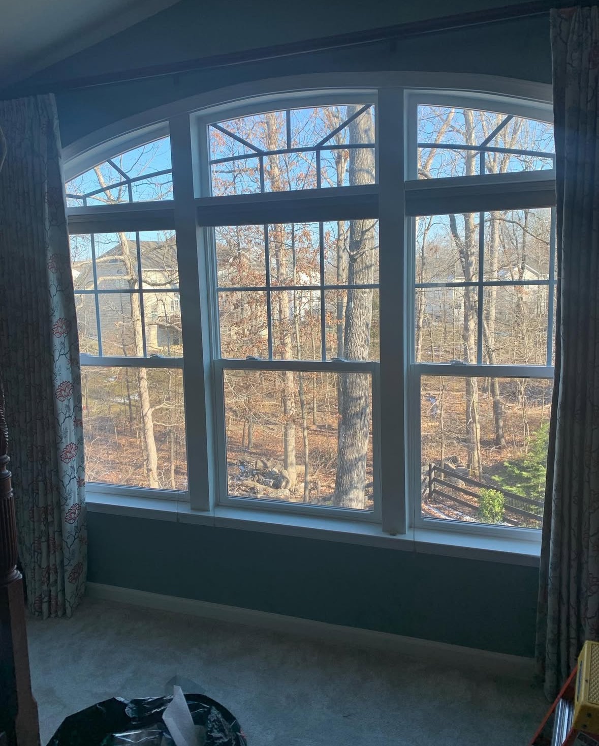 Bright room with clear UV protection film, maintains natural light while blocking 99.9% UV rays