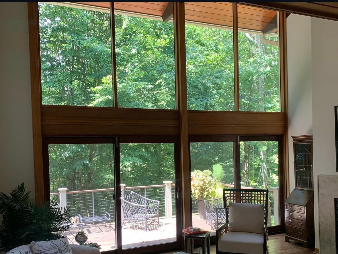 Living room with ceramic solar control film, 50% visible light transmission